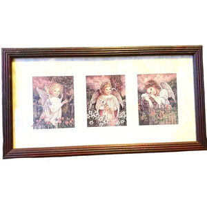 VTG Angel Girl Artwork Home Office Hanging Wall Decor Sing By Donna Richardson